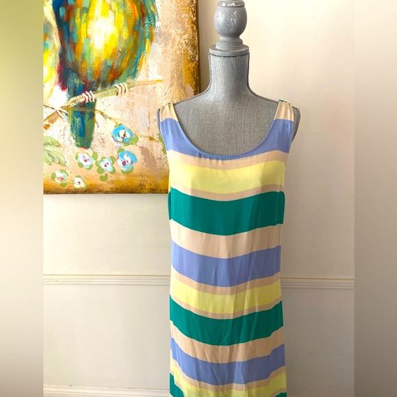 I ❤️ RONSON BLOCKED STRIPE CHIFFON LAYERED SUMMER MAXI DRESS SIZE XL 🌟EUC🌟 - Picture 12 of 13